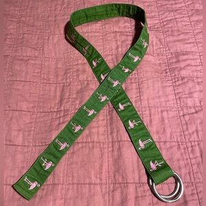 JCrew Canvas Flamingo Belt ~ M/L
